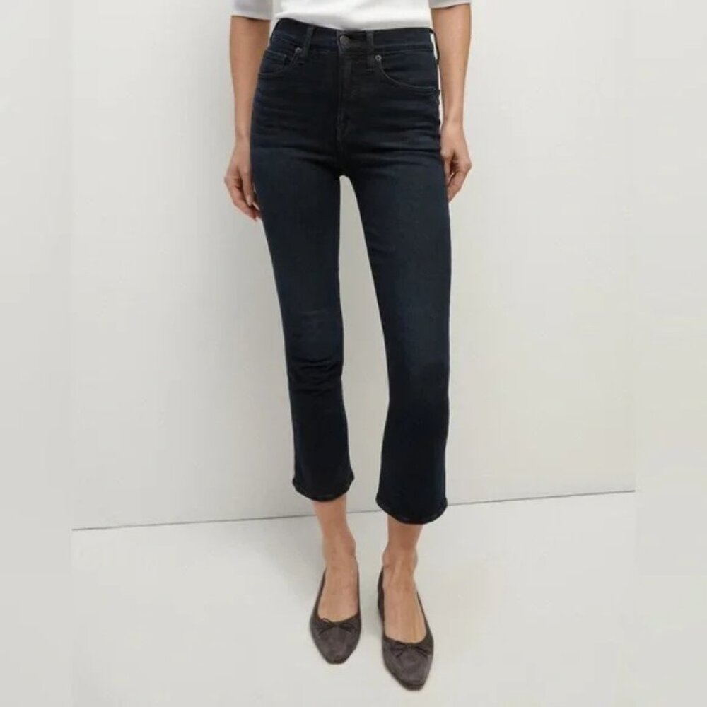 Veronica Beard Carly Kick Flare Jean in Dark Ink Size 27